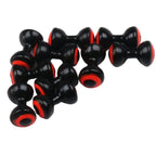 Black and red Hareline Double Pupil Lead Eyes on a white background