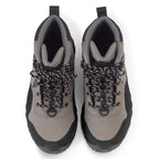 Pair of gray and black Orvis wading boots on a white background