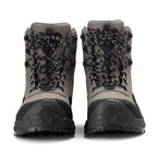 Pair of gray and black Orvis wading boots on a white background
