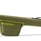 An Orvis Encounter fly rod outfit, including a 4-piece fly rod with a wooden handle, a green reel, and a carrying case.