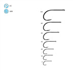 Gamakatsu SL12S Big Game Fly Hook - Tin Plated Size comparison on a white background 