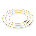 Coiled Loon Bench Rings with connectors on a black background