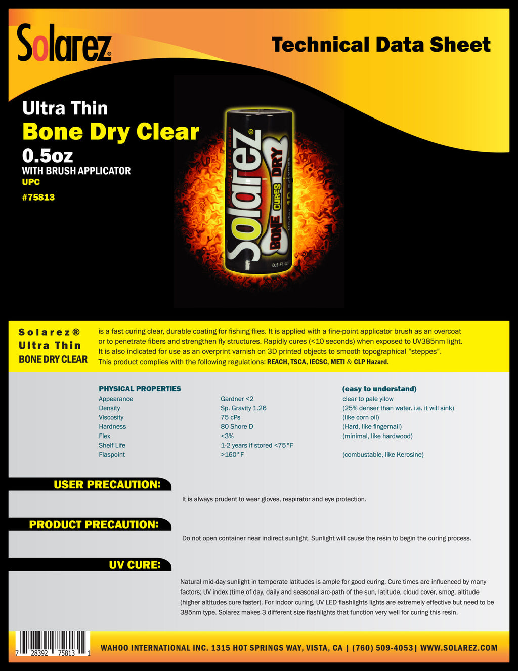 Solarez Bone Clear Dry UV Resin