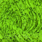 Close-up of green Hareline Crazy Legs with black specks, coiled together.