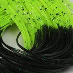 Close-up of green and black Hareline Tipped Crazy Legs