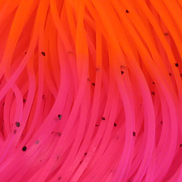 Close-up of pink and orange Hareline Tipped Crazy Legs