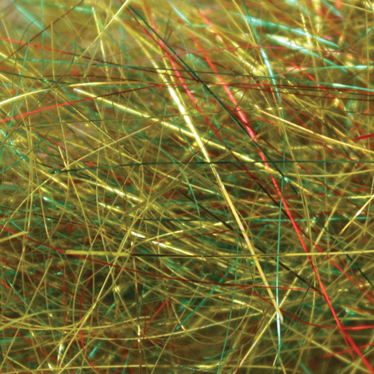 A close-up of Larva Lace Angel Dubbing, showing its detailed and textured appearance in multiple colors.