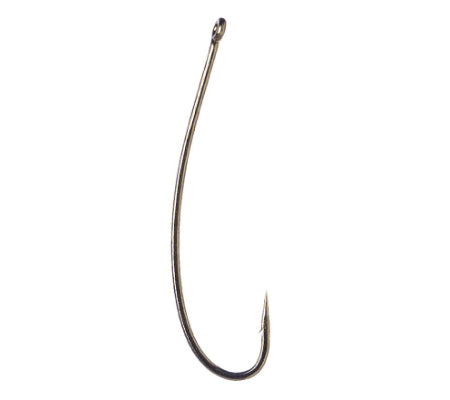 A single gold-colored Daiichi 1270 fly fishing hook against a white background.