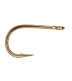 Close-up of a Daiichi 1640 fishing hook with a white background