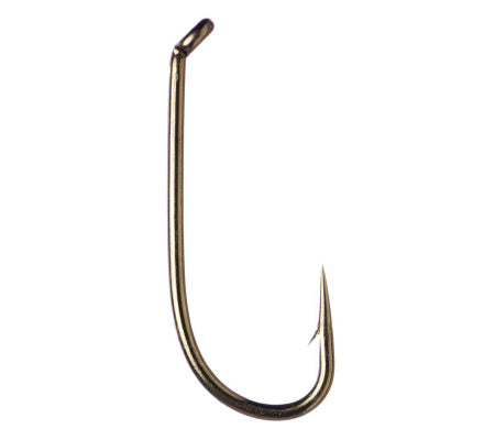 A single gold-colored Daiichi 1530 heavy wet fly fishing hook against a white background.