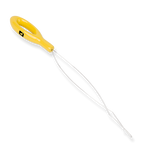 Yellow-handled metal Loon Ergo Bobbin Threader on a white background