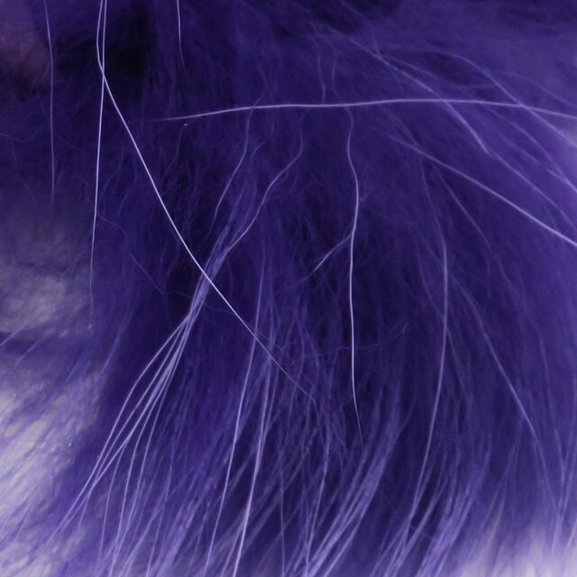 Close-up of purple Hareline Finn Raccoon Zonker