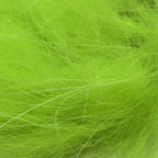 Close-up of bright green Hareline Finn Raccoon Zonker