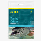 RIO Products Toothy Critter tapered leader packaging with a fish image on a white background