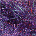 A close-up of Larva Lace Angel Dubbing, showing its detailed and textured appearance in multiple colors, primarily purple and red.