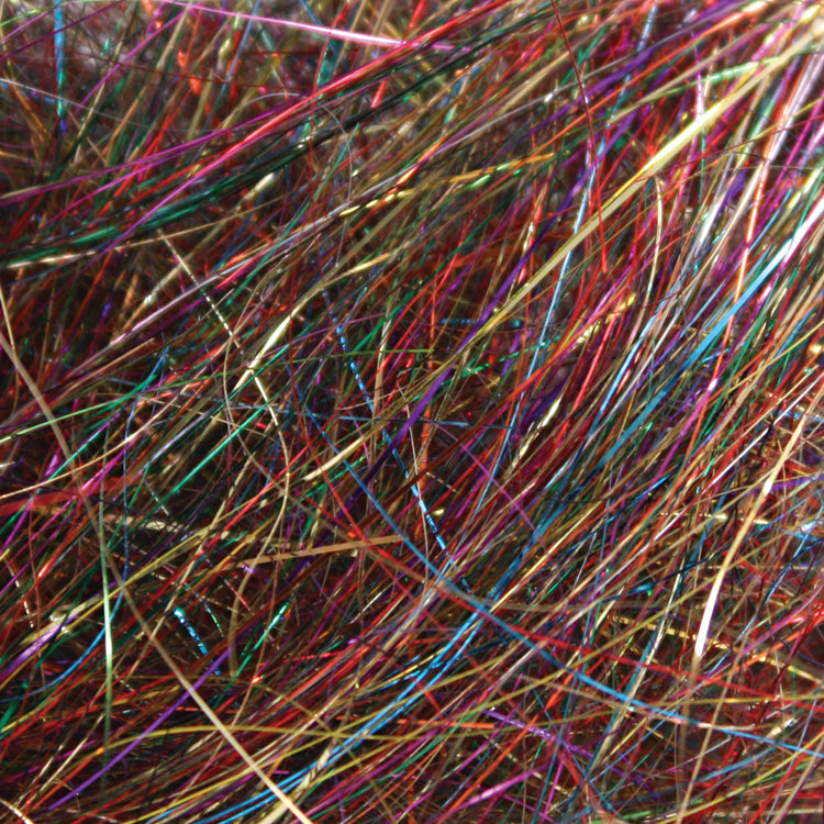 A close-up of Larva Lace Angel Dubbing, showing its detailed and textured appearance in multiple colors.