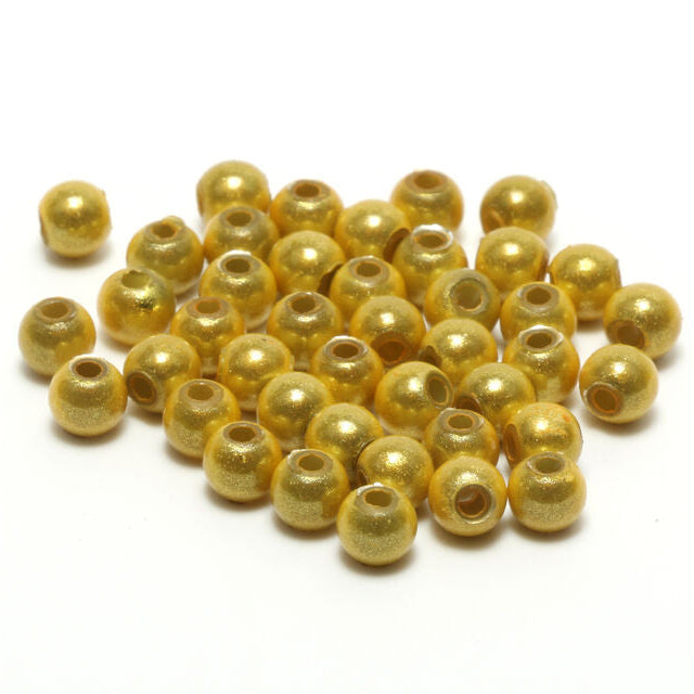 Gold Hareline 3D Beads on a white background