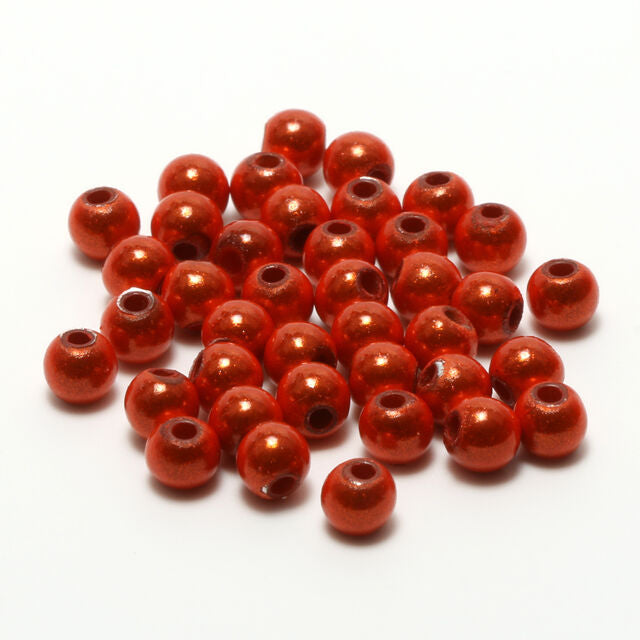Red Hareline 3D Beads on a white background