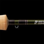 A two-handed Sage Sonic Switch and Spey Fly Rod close up
