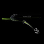 Close-up of a Sage ESN fly fishing rod with black ice thread wraps and a light colored handle.