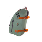 Green Fishpond Thunderhead Submersible Sling Pack with orange accents on a white background