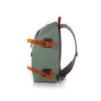 A green Fishpond Thunderhead Submersible Sling Pack with orange accents on a white background.