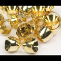 Gold Hareline Tube Cone Heads on a white background