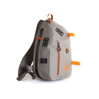 Gray Fishpond Thunderhead Submersible Sling Pack with orange accents on a white background