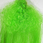Close-up of bright green Hedron Big Fly w/Curl Fiber