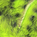 Green and black brush Hareline Tiger Barred 1/4" Magnum Rabbit Strips