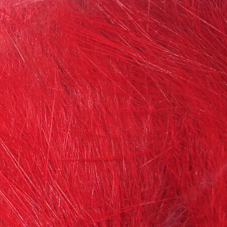 Close-up of red Hareline 1/8" Crosscut Rabbit Strips