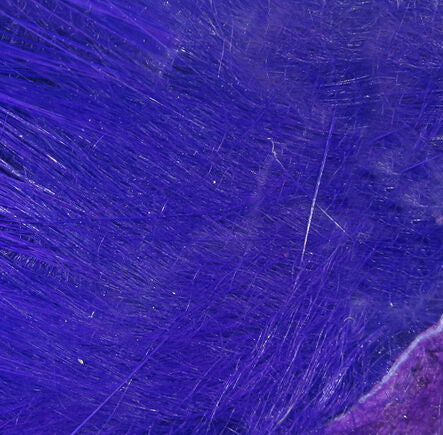 Close-up of blue Hareline 1/8" Crosscut Rabbit Strips
