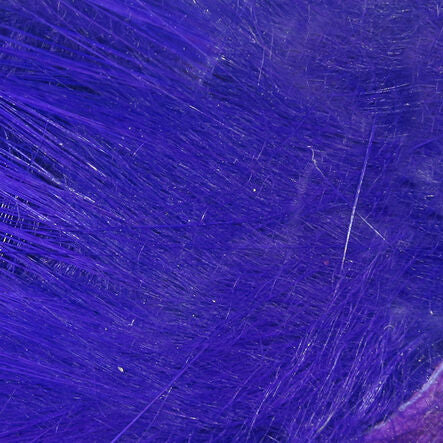 Close-up of blue Hareline 1/8" Crosscut Rabbit Strips