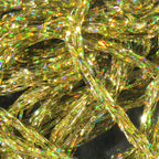 Close-up of gold Hareline Holographic Braid