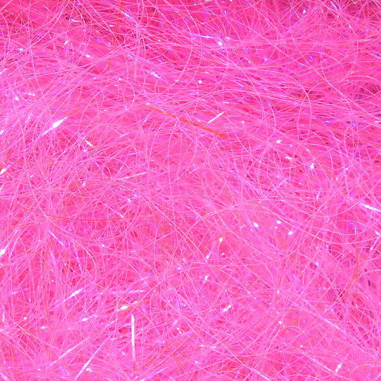 Close-up of pink ice dub fibers
