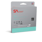 Packaging for SA Scientific Anglers Spey Lite Scandi Head fishing line, featuring product information and the brand logo.