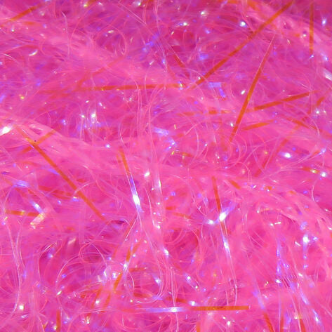 Close-up of pink and orange Hareline Large Sized UV Polar Chenille