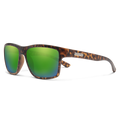 A pair of sunglasses with a camo frame and polarized lenses.