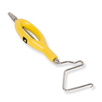 Yellow Loon whip finisher tool with a metal hook on a white background
