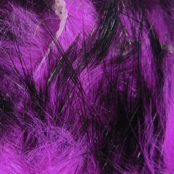 Close-up of purple and black Hareline Two Toned Rabbit Strips