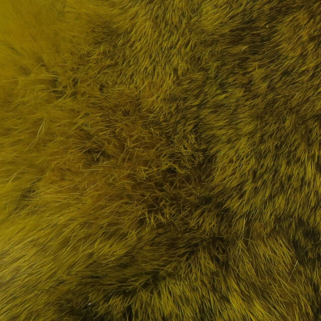 Close-up of a textured green Hareline Zonker Cut Hide