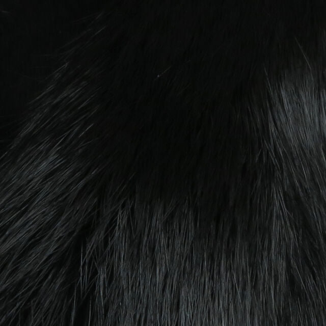 Close-up of black Hareline Zonker Cut Hide
