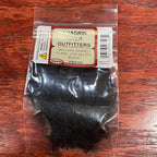 Packaged Wapsi Mallard Barred Flank in black, select size for fly tying, visible through a clear plastic bag with a red and white label.