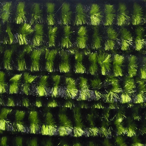 Close-up of green Hareline Variegated Medium Chenille