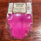 Packaged Wapsi Mallard Barred Flank in pink, select size for fly tying, visible through a clear plastic bag with a red and white label.