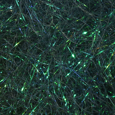 Close-up of dark green ice dub fibers 