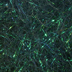 Close-up of dark green ice dub fibers 