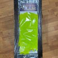 A package of Whiting American Hackle fly tying feathers, featuring bright green feathers with a firm, sturdy quill, wrapped in plastic with a label on top.