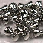 Silver Gold Hareline Brass Eyes on a white background 