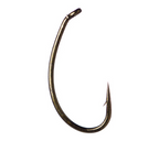 A close-up image of a single Daiichi 1120 heavy wire scud hook, showing its curved shape and down-eye characteristic.